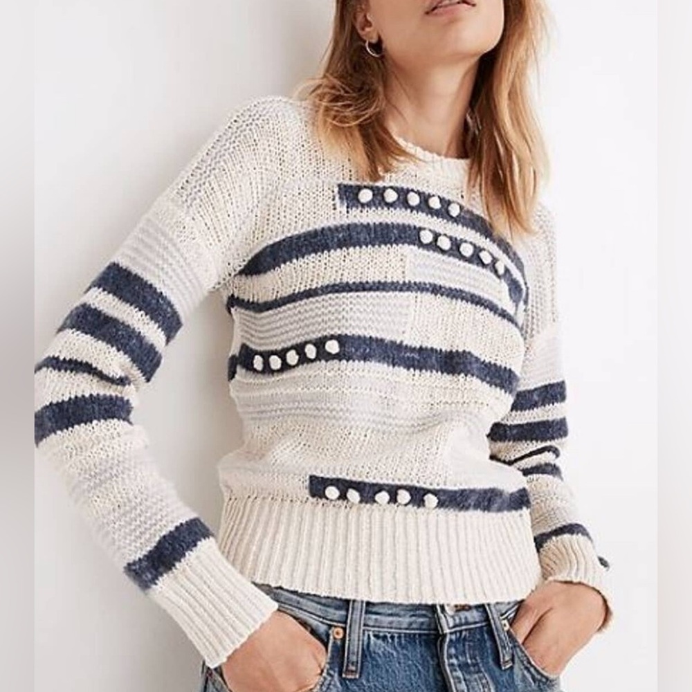 Madewell Textured Knit Bobble Sweater Cottagecore Preppy Unique Womens Size S